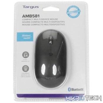 Targus Compact Multi-Device Antimicrobial Wireless Optical Mouse Black AMB581GL