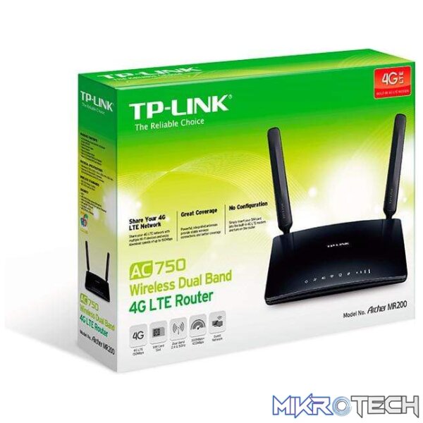 TP-Link Archer MR200 AC750 Dual-Band Wi-Fi 5 4G LTE Router - Image 7