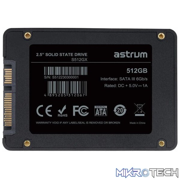 Astrum 2.5-inch 512GB SATA III Internal SSD AS512GX - Image 2