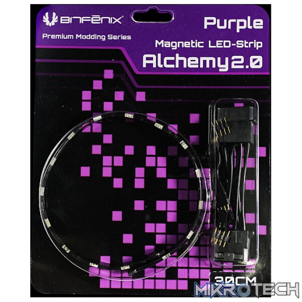Bitfenix Alchemy 2.0 Purple 60cm Magnetic Led strips - with magnets embedded into strips - Image 3