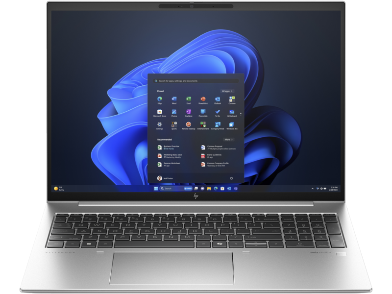 HP-EliteBook-860-G11-16Inch-NaturalSilver-NT-IRcam-FPR-CoreSet-Win11-WhiteBG-FrontOpen