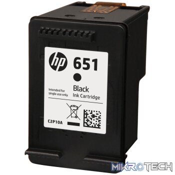 HP 651 Ink Advantage Black Printer Cartridge Original C2P10AE Single-pack
