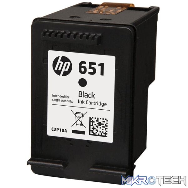 HP 651 Ink Advantage Black Printer Cartridge Original C2P10AE Single-pack - Image 8