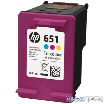HP 651 Ink Advantage Tri-Colour Printer Cartridge Original C2P11AE Single-pack