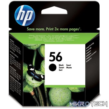 HP 56 Black Standard Yield Printer Ink Cartridge Original C6656AE Single-pack