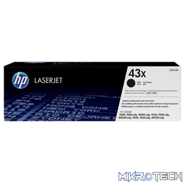 HP 43X High Yield Black LaserJet Toner Cartridge Original C8543X Single-pack HP 43X High Yield Black LaserJet Toner Cartridge Original C8543X Single-pack