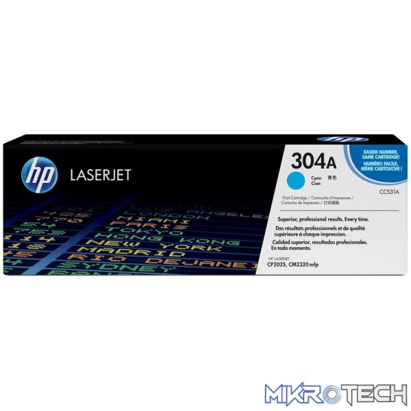 HP 304A Cyan Toner Cartridge 2 HP 304A Cyan Toner Cartridge 2