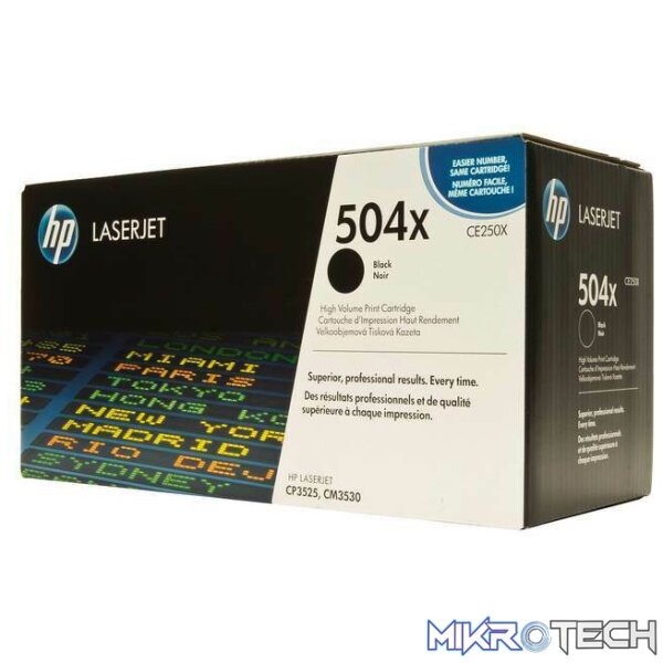 HP 504X Black Toner Cartridge 10,500 Pages Original CE250X Single-pack - Image 3