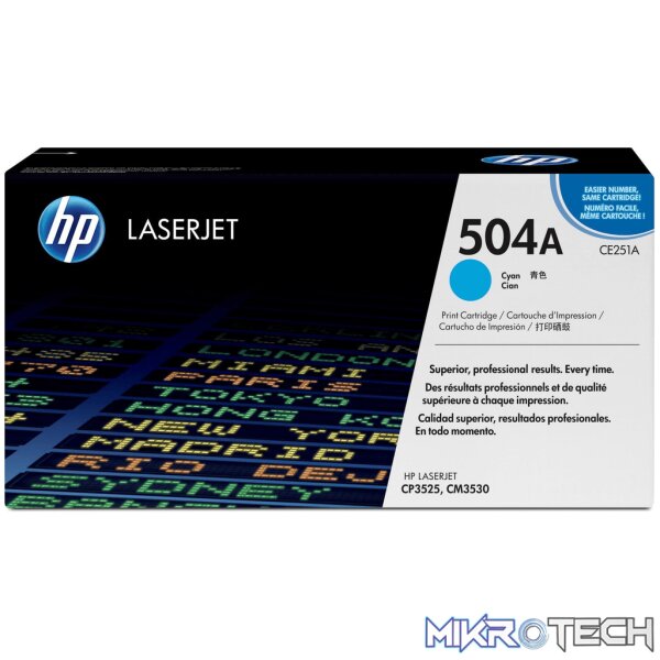 HP 504A Cyan Toner Cartridge 7 HP 504A Cyan Toner Cartridge 7