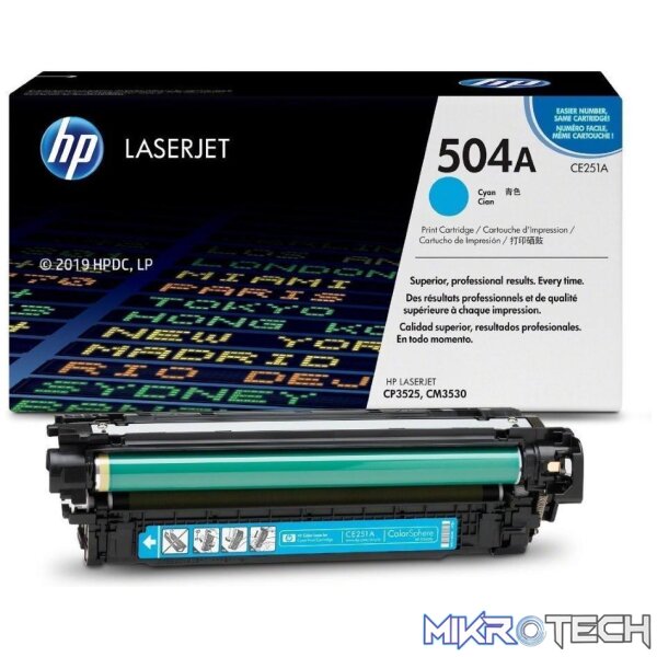 HP 504A Cyan Toner Cartridge 7,000 Pages Original CE251A Single-pack - Image 3