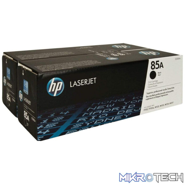 HP 85A Black Toner Cartridges 1,600 Pages Each CE285AF Dual-pack - Image 3