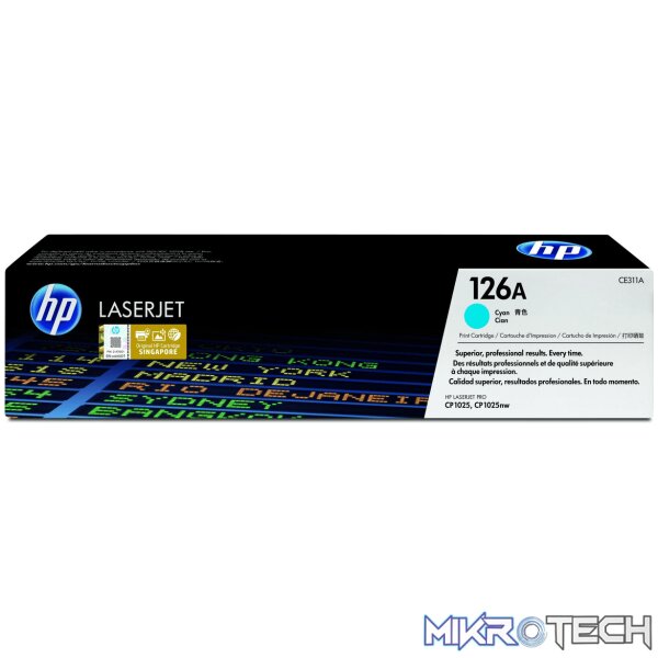 HP 126A Cyan Toner Cartridge 1 HP 126A Cyan Toner Cartridge 1