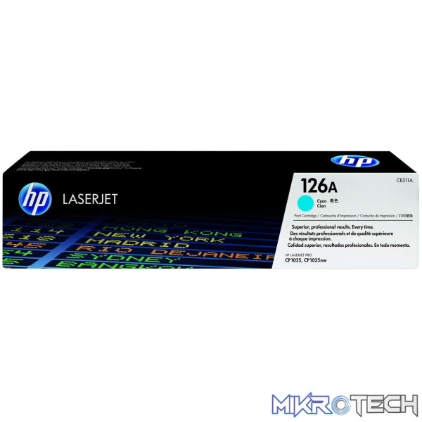 HP 126A Cyan Toner Cartridge 1,000 Pages Original CE311A Single-pack - Image 4