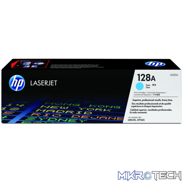 HP 128A Cyan Toner Cartridge 1,300 Pages Original CE321A Single-pack - Image 6