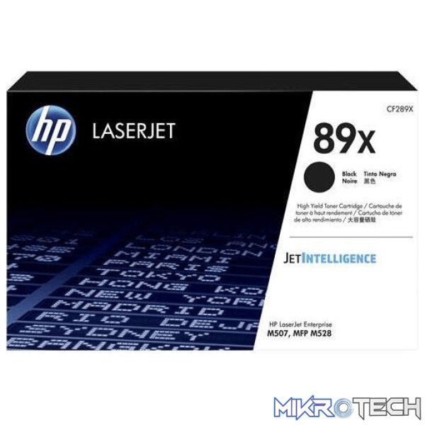HP 89X Black High Yield Toner Cartridge 10000 Pages Original CF289X Single-pack HP 89X Black High Yield Toner Cartridge 10000 Pages Original CF289X Single-pack