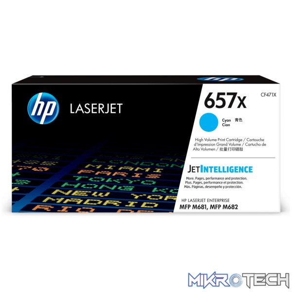 HP 657X Cyan High Yield Toner Cartridge 23 HP 657X Cyan High Yield Toner Cartridge 23