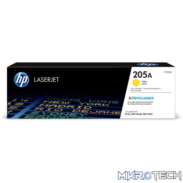 HP 205A Yellow Toner Cartridge 900 Pages Original CF532A Single-pack HP 205A Yellow Toner Cartridge 900 Pages Original CF532A Single-pack