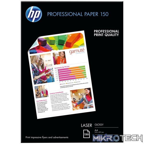 HP CG965A Printing Paper A4 (210x297mm) Gloss 150 Sheets White HP CG965A Printing Paper A4 (210x297mm) Gloss 150 Sheets White