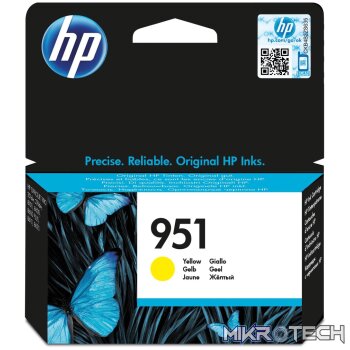 HP 951 Yellow Standard Yield Printer Ink Cartridge Original CN052AE Single-pack