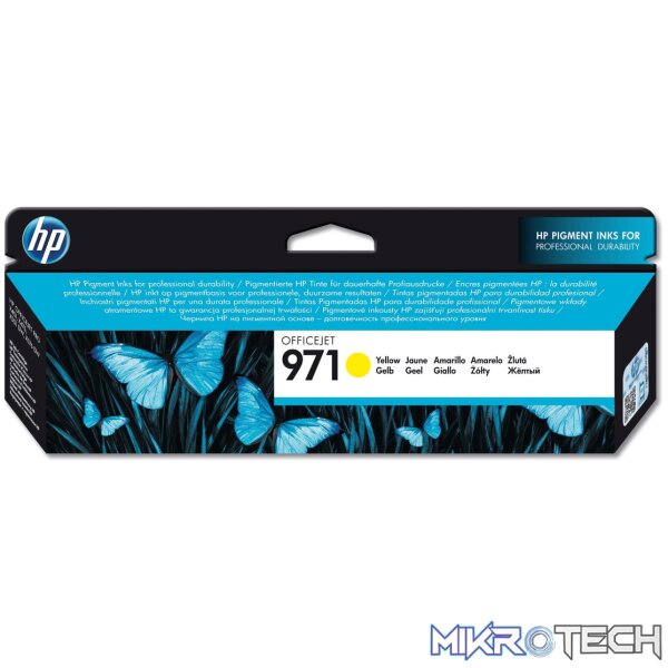HP 971 Yellow Standard Yield Printer Ink Cartridge Original CN624AE Single-pack HP 971 Yellow Standard Yield Printer Ink Cartridge Original CN624AE Single-pack