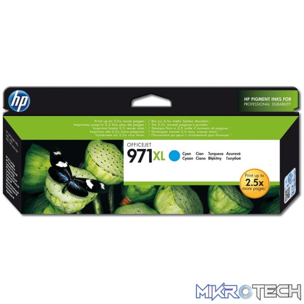 HP 971XL Cyan High Yield Printer Ink Cartridge Original CN626AE Single-pack HP 971XL Cyan High Yield Printer Ink Cartridge Original CN626AE Single-pack