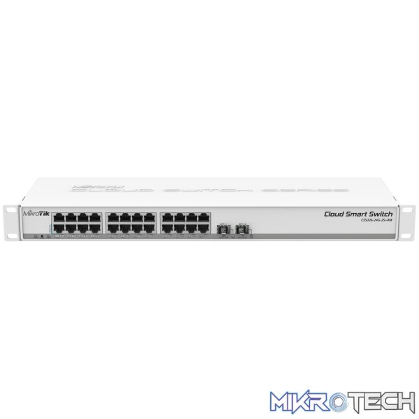 css326-24g-2s-rm-unassigned-42552001233060 Mikrotik 24-port GbE Managed Cloud Smart Switch with 2x SFP+ ports CSS326-24G-2S+RM - Image 1