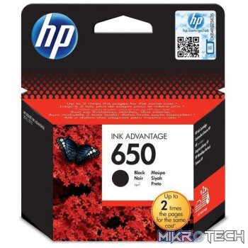 HP 650 Black Printer Ink Cartridge Original CZ101AK Single-pack