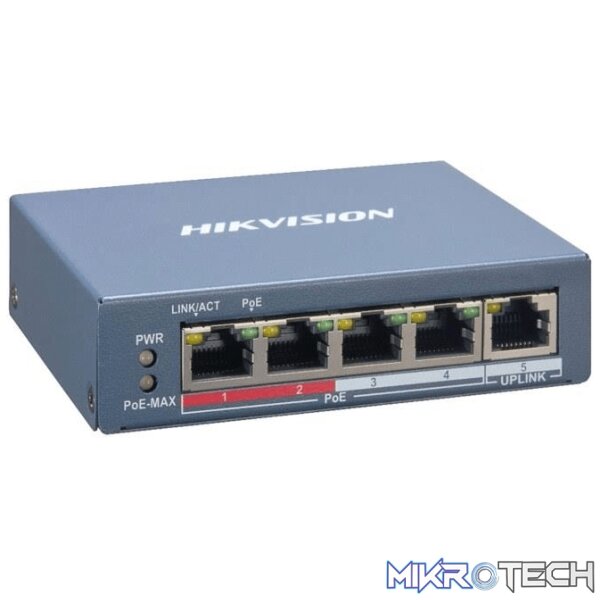 ds-3e1105p-ei-switches-42592503890084 Hikvision 4 Port Smart Managed Switch - Image 1