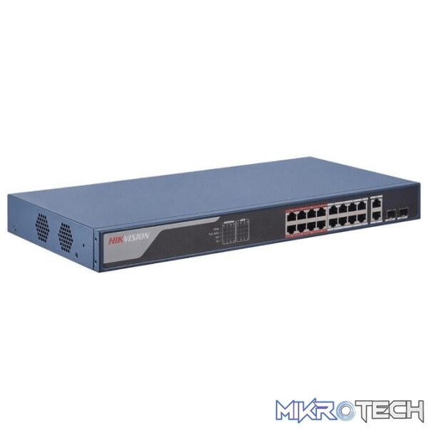 ds-3e1318p-ei-switches-42592504250532 Hikvision 16-port PoE Fast Ethernet Smart Switch with 2x 1Gbps Combo Ports - Image 1