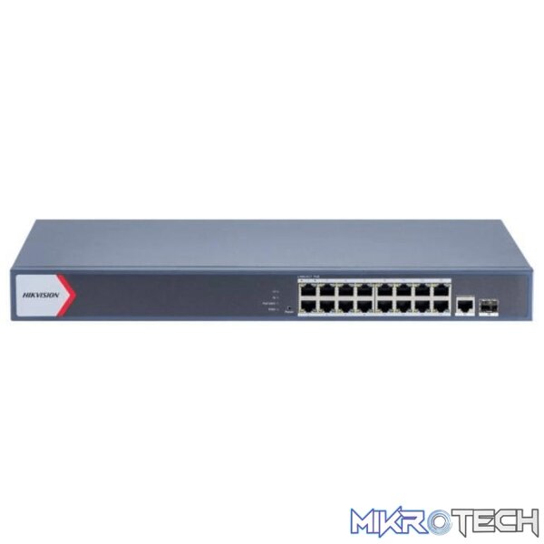 ds-3e1518p-ei-network-switches-46109515219108 Hikvision 16-port GbE PoE Smart Managed Switch with 1x GbE and 1x SFP Port DS-3E1518P-EI - Image 1