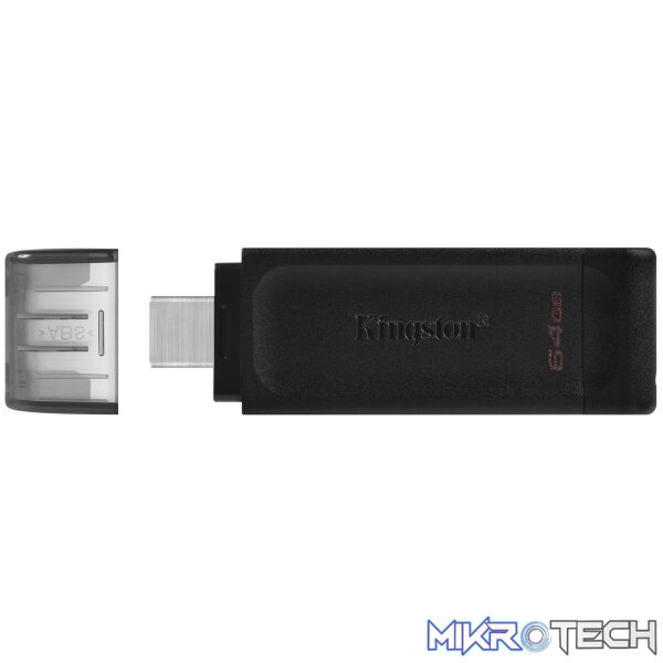 Kingston DataTraveler 70 64GB USB 3.2 Gen 1 Type-C Black USB Flash Drive DT70/64GB - Image 2