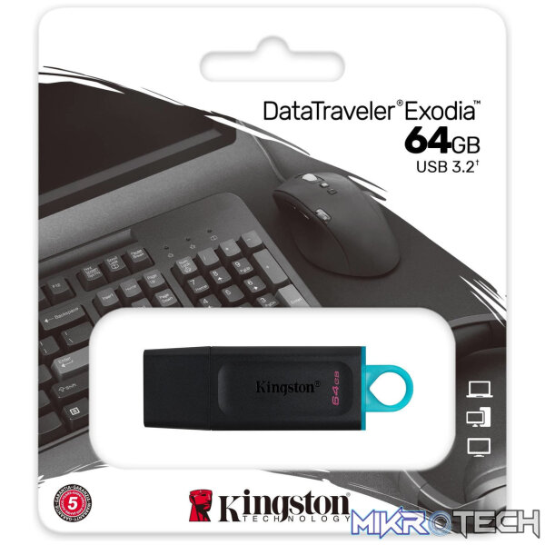 Kingston DataTraveler Exodia USB Flash Drive 64 GB USB Type-A 3.2 Gen 1 Black - Image 4