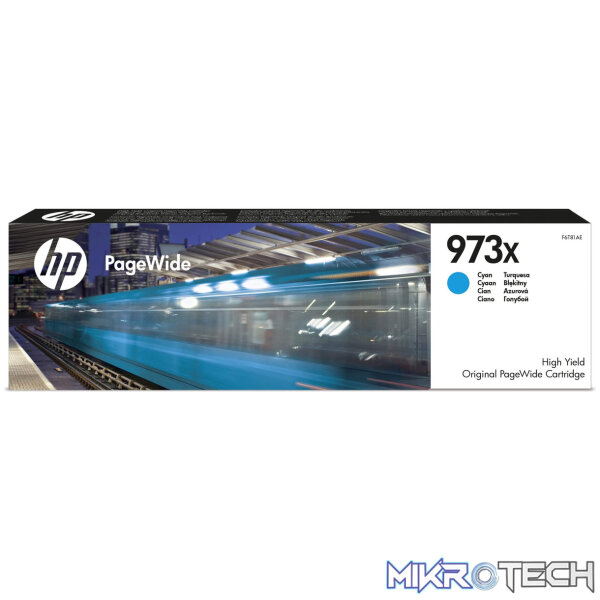 HP 973X PageWide Cyan High Yield Printer Ink Cartridge Original F6T81AE Single-pack - Image 4