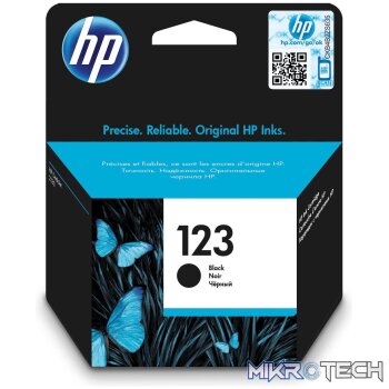 HP 123 Black Printer Ink Cartridge Original F6V17AE Single-pack