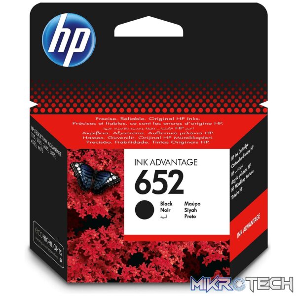 HP 652 Ink Advantage Black Printer Cartridge Original F6V25AE Single-pack HP 652 Ink Advantage Black Printer Cartridge Original F6V25AE Single-pack
