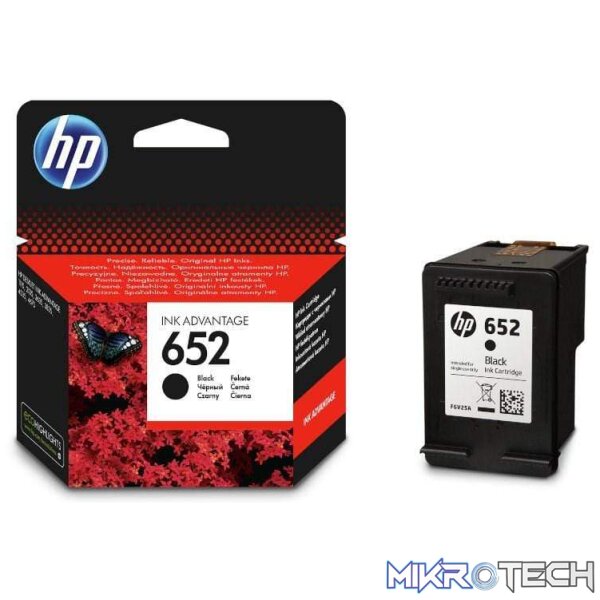 HP 652 Ink Advantage Black Printer Cartridge Original F6V25AE Single-pack - Image 2