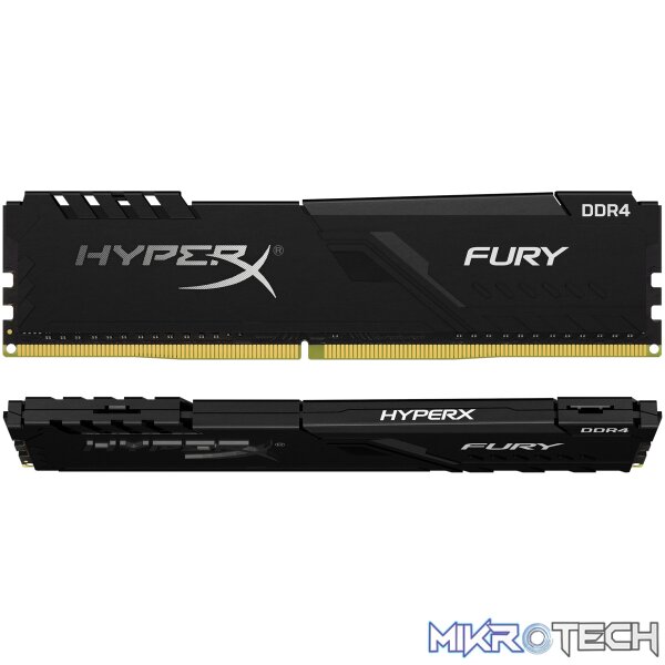 Kingston Hyper-x Fury 16Gb(8Gb x2) DDR4-3600 (pc4-28800) CL17 1.2v Desktop Memory Module with black asymmetrical heatsink - Image 2