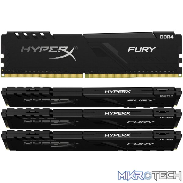 Kingston Hyper-x Fury 64Gb(16Gb x 4) DDR4-3466 (pc4-27666) CL16 1.2v Desktop Memory Module with asymmetrical heatsink - Image 2