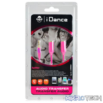 iDance Connect-C2 3.5mm 1-2 Splitter Pink