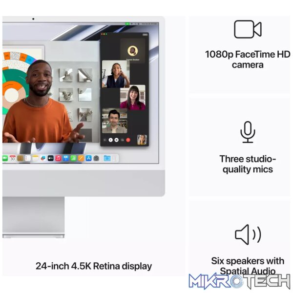 Apple iMac 23.5-inch Retina 4.5K All-in-One PC - Apple M3 256GB SSD 8GB RAM macOS MQR93SO/A - Image 5