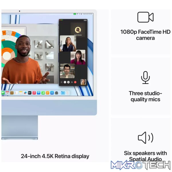 Apple iMac 23.5-inch Retina 4.5K All-in-One PC - Apple M3 256GB SSD 8GB RAM macOS MQRQ3SO/A - Image 5