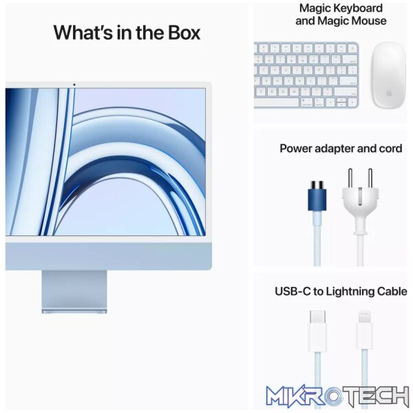 Apple iMac 23.5-inch Retina 4.5K All-in-One PC - Apple M3 256GB SSD 8GB RAM macOS MQRC3SO/A - Image 9