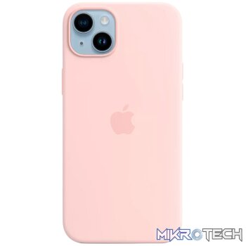 iPhone 14 Plus Silicone Case with MagSafe - Chalk Pink