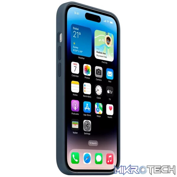 iPhone 14 Pro Silicone Case with MagSafe - Storm Blue - Image 3