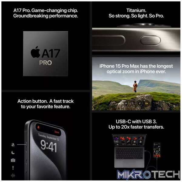 Apple iPhone 15 Pro 6.1-inch 128GB 5G iOS Black - Image 7
