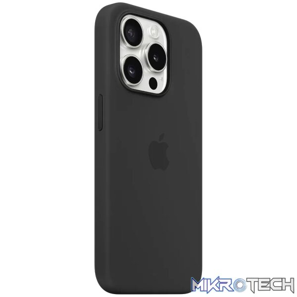 Apple iPhone 15 Pro Black Silicone Case with MagSafe Support - Image 2