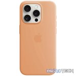 iPhone 15 Pro Silicone Case with MagSafe - Orange Sorbet