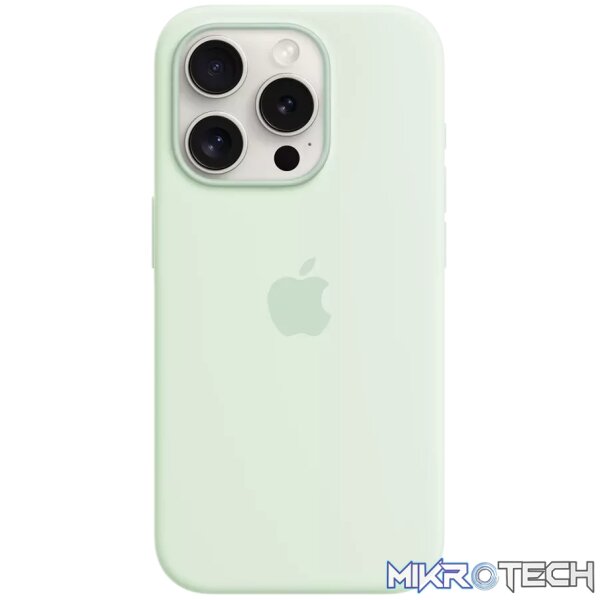 iPhone 15 Pro Silicone Case with MagSafe - Soft Mint iPhone 15 Pro Silicone Case with MagSafe - Soft Mint
