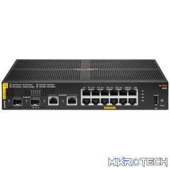 HPE Aruba 6100 12-port Class4 Managed L3 Gigabit Ethernet PoE Switch Black JL679A
