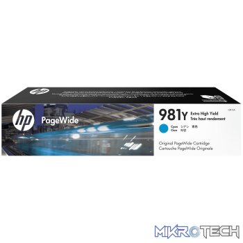 HP 981Y PageWide Cyan High Yield Printer Ink Cartridge Original L0R13A Single-pack